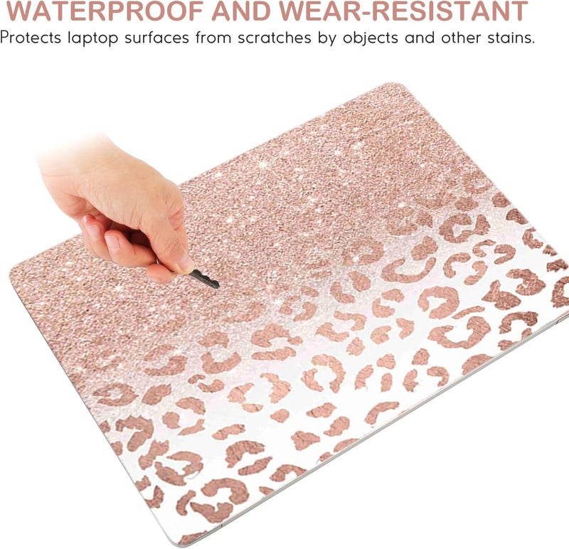 DINKY Laptop Skin Sticker Decal, 12" 13" 13.3" 14" 15" 15.4" 15.6 inch Laptop Universal Reusable Vinyl Skin Stickers Cover Art Decal Notebook PC Personalized Protector-Rose Pink Leopard Print - Image 4